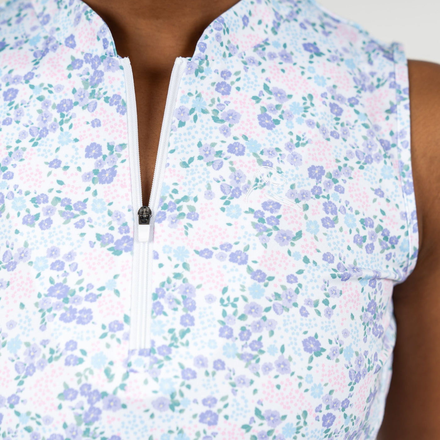 The Veranda Sleeveless Zip | The Veranda - White/Lilac