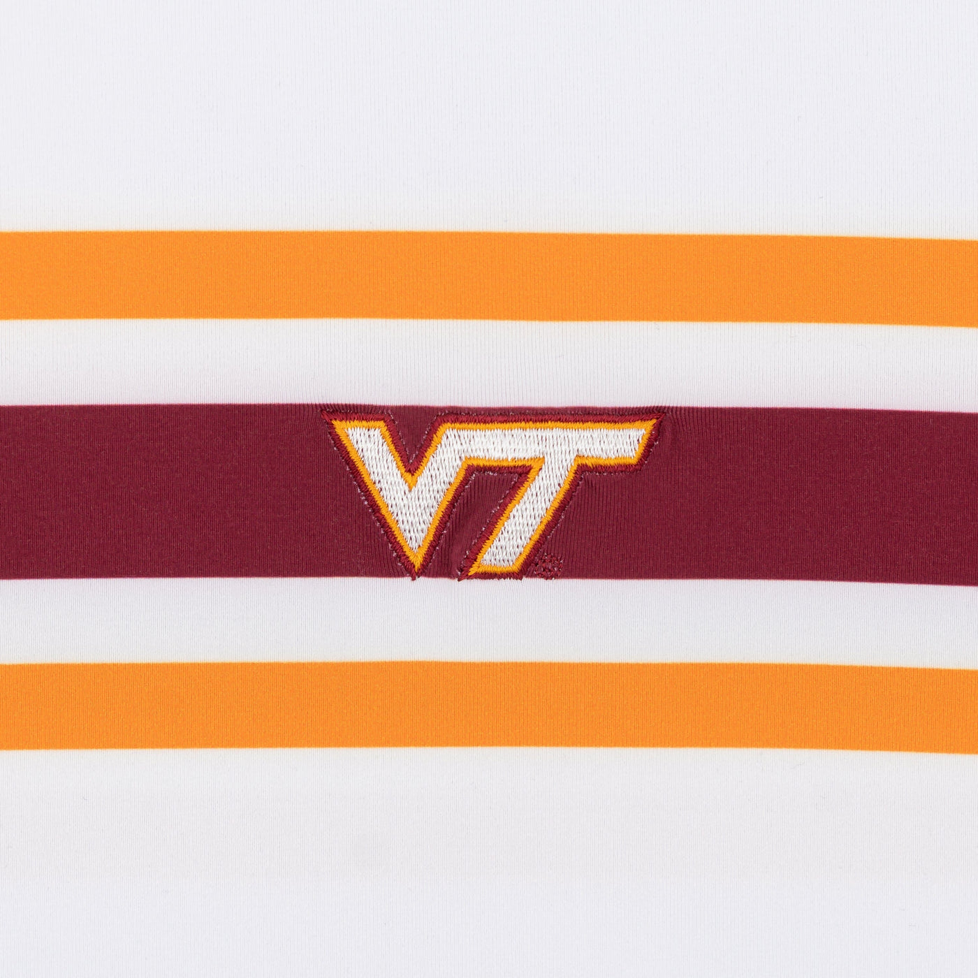 Virginia Tech Helmet Stripe Collegiate Q-Zip | The Virginia Tech Helmet Stripe - White/Dark Maroon