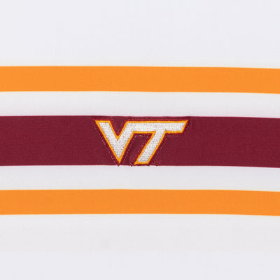 Virginia Tech Helmet Stripe Collegiate Q-Zip | The Virginia Tech Helmet Stripe - White/Dark Maroon