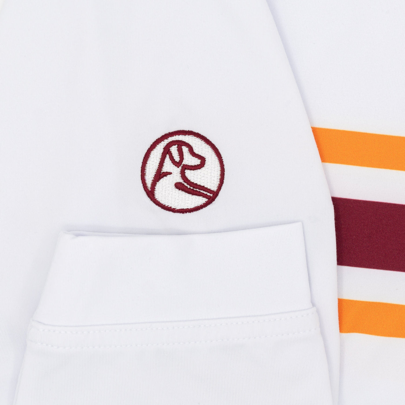 Virginia Tech Helmet Stripe Collegiate Q-Zip | The Virginia Tech Helmet Stripe - White/Dark Maroon