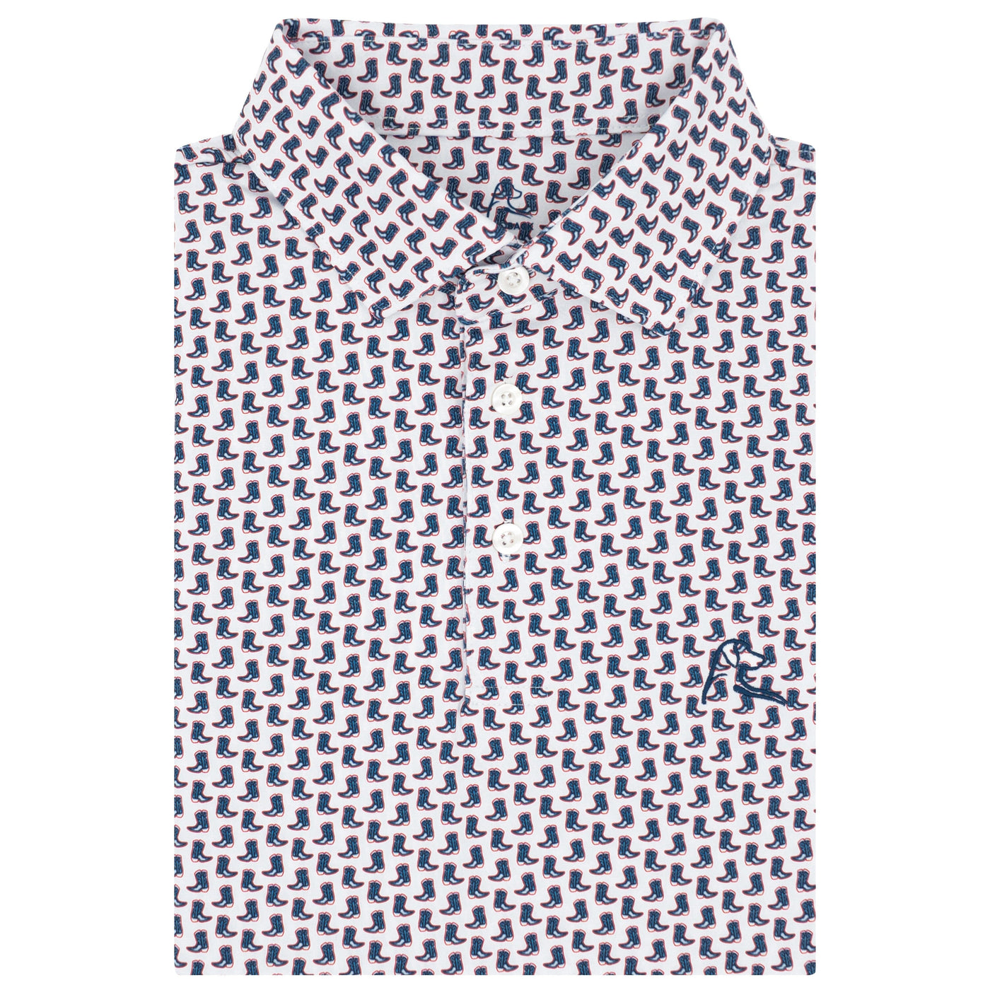The Western | Performance Polo | The Western - White/Shoal Blue