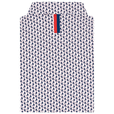The Western | Performance Polo | The Western - White/Shoal Blue
