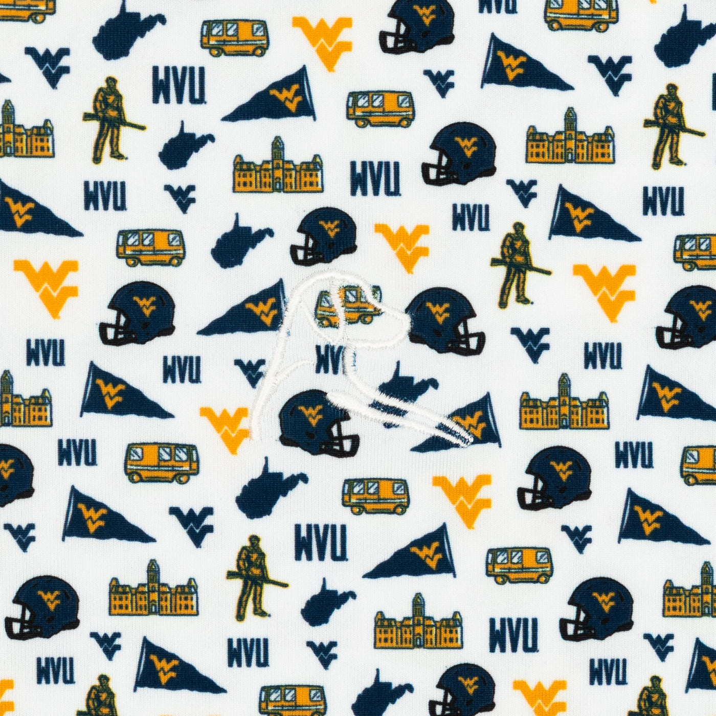 The West Virginia Gameday | Collegiate Polo | The West Virginia Gameday - White/Indigo Blue