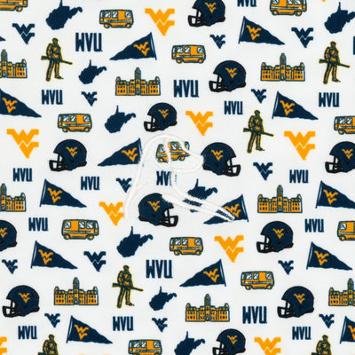 The West Virginia Gameday | Collegiate Polo | The West Virginia Gameday - White/Indigo Blue