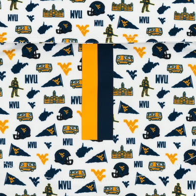 The West Virginia Gameday | Collegiate Polo | The West Virginia Gameday - White/Indigo Blue