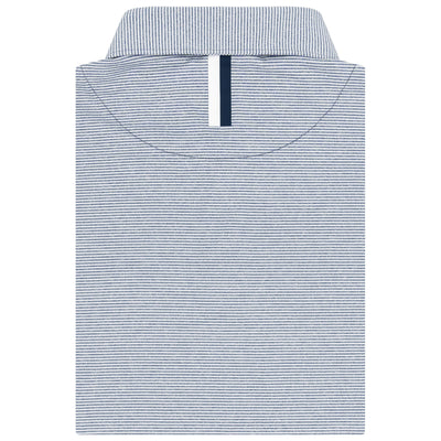 The Whaler Heather Stripe | Long Sleeve Performance Polo | The Whaler Heather Stripe - Fleet Navy/White