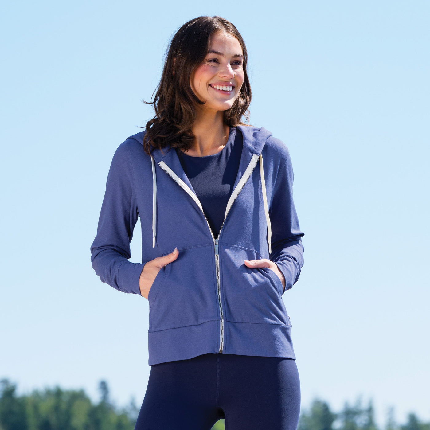 Tempo Full-Zip Hoodie | Solid - Flag Blue