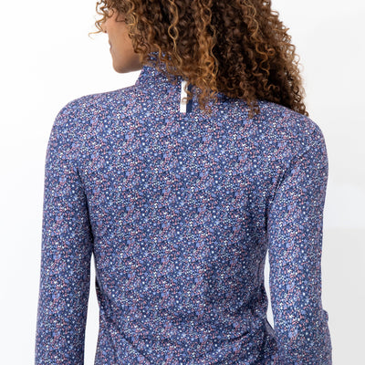 Wildflower Performance Q-Zip | The Wildflower - Fleet Navy/Flag Blue