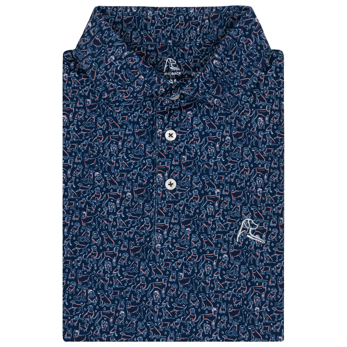 The Winter Coat | Performance Polo | The Winter Coat - Fleet Navy/Rouge Red