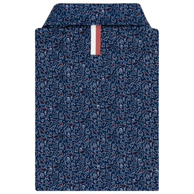 The Winter Coat | Performance Polo | The Winter Coat - Fleet Navy/Rouge Red