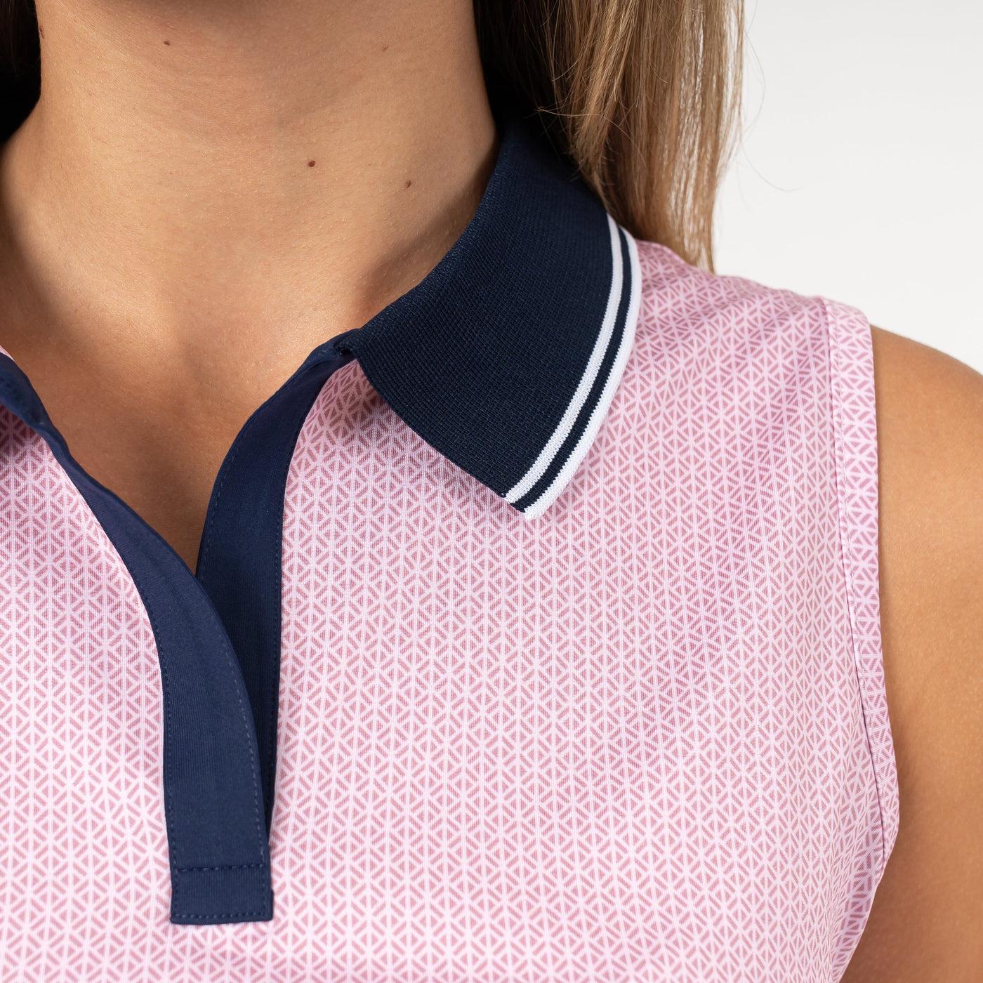 Brooke Sleeveless Performance Polo | The Zig - Dusk Pink/Lotus Pink