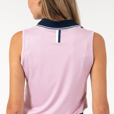 Brooke Sleeveless Performance Polo | The Zig - Dusk Pink/Lotus Pink