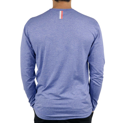 Blitz Tech Long Sleeve Tee | Heather - Deep Blue/White
