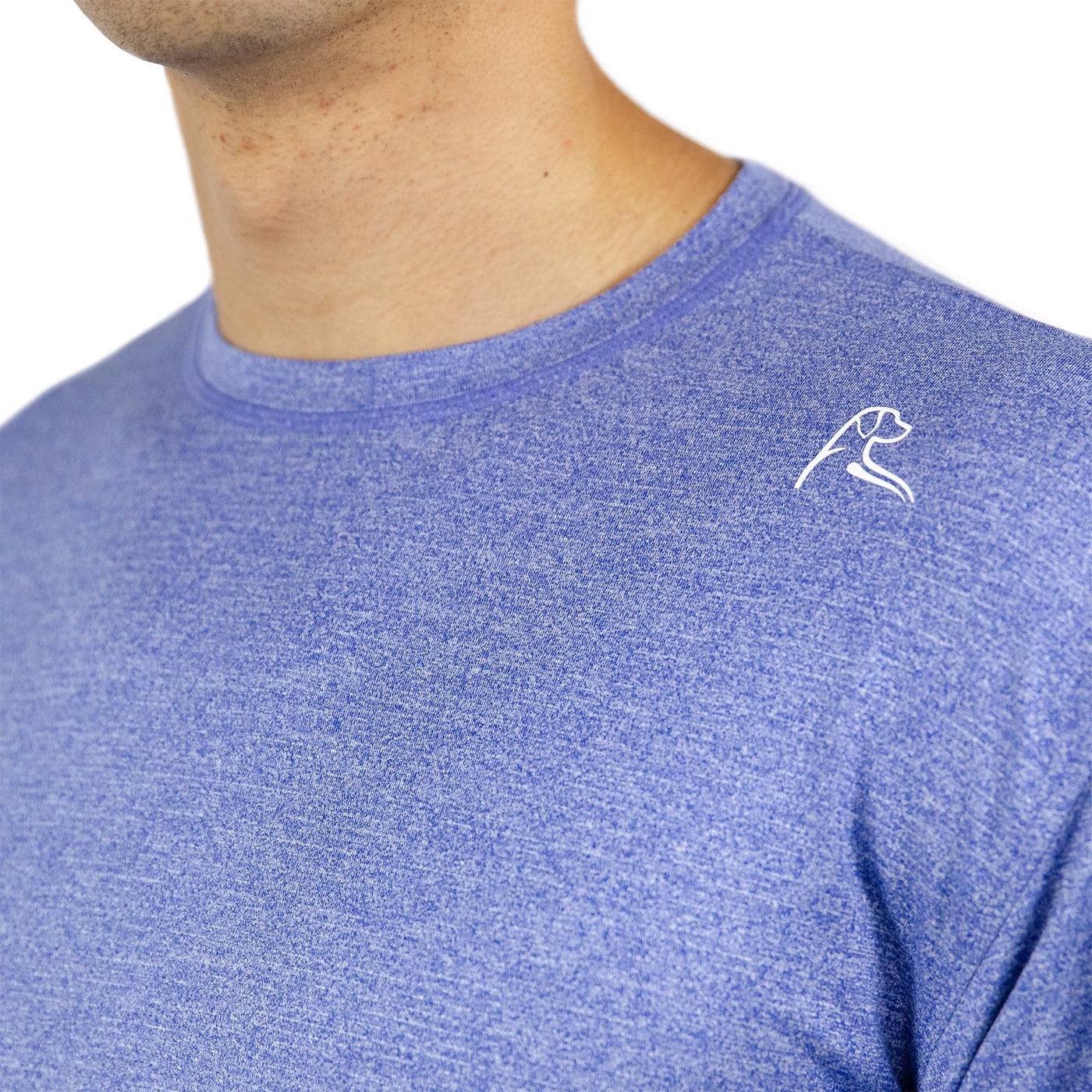 Blitz Tech Long Sleeve Tee | Heather - Deep Blue/White