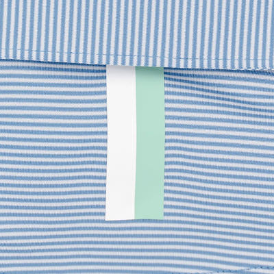 The Crispy Stripe | Performance Polo | The Crispy Stripe - Beluga Blue/White